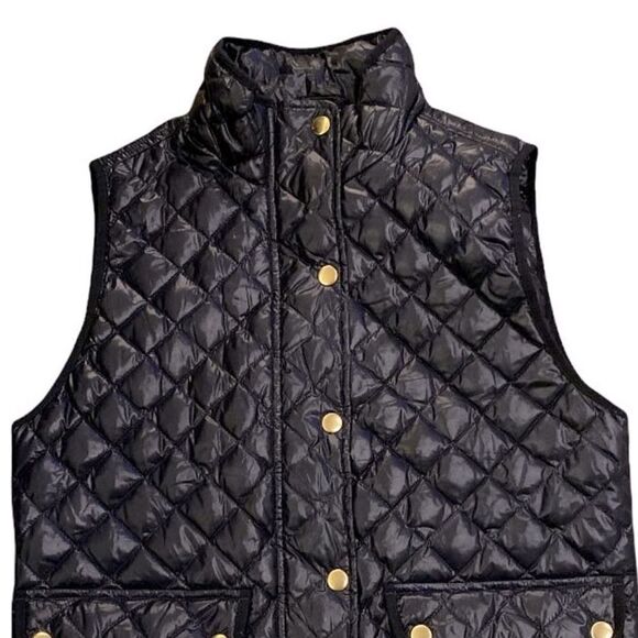 J. Crew Shiny Puffer Quilted Zipper
Vest, Down filled Navy Blue, sz XS - Picture 3 of 7